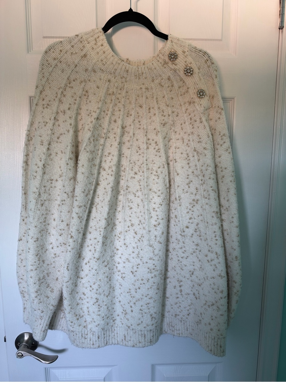 Pennington’s Cream & Gold Flecked Crew Neck Sweater 3X